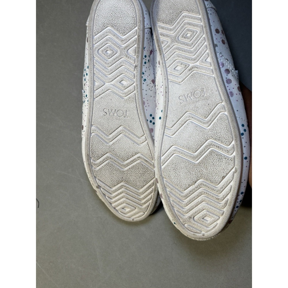 TOMS Classic Slip On Canvas Shoes Womens 8.5 Beige Multicolor Dot  Comfort - Picture 3 of 3